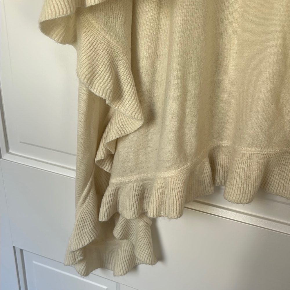 Cream Ruffled Open Cardigan - Picture 3 of 4